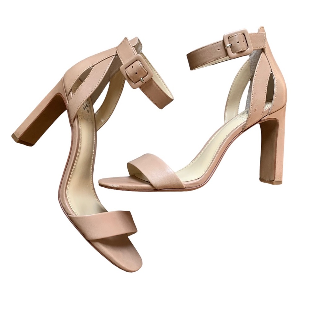 Vince Camuto Bevvyn Nude Ankle Strap Heels 8.5